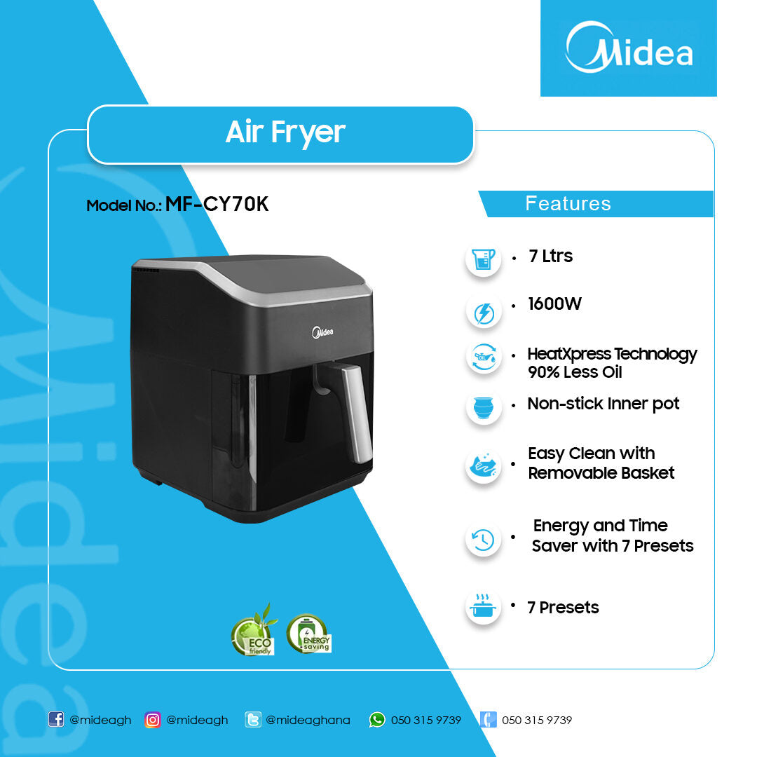 Midea 7 L Digital Air Fryer – Model MF-CY70K – view 4