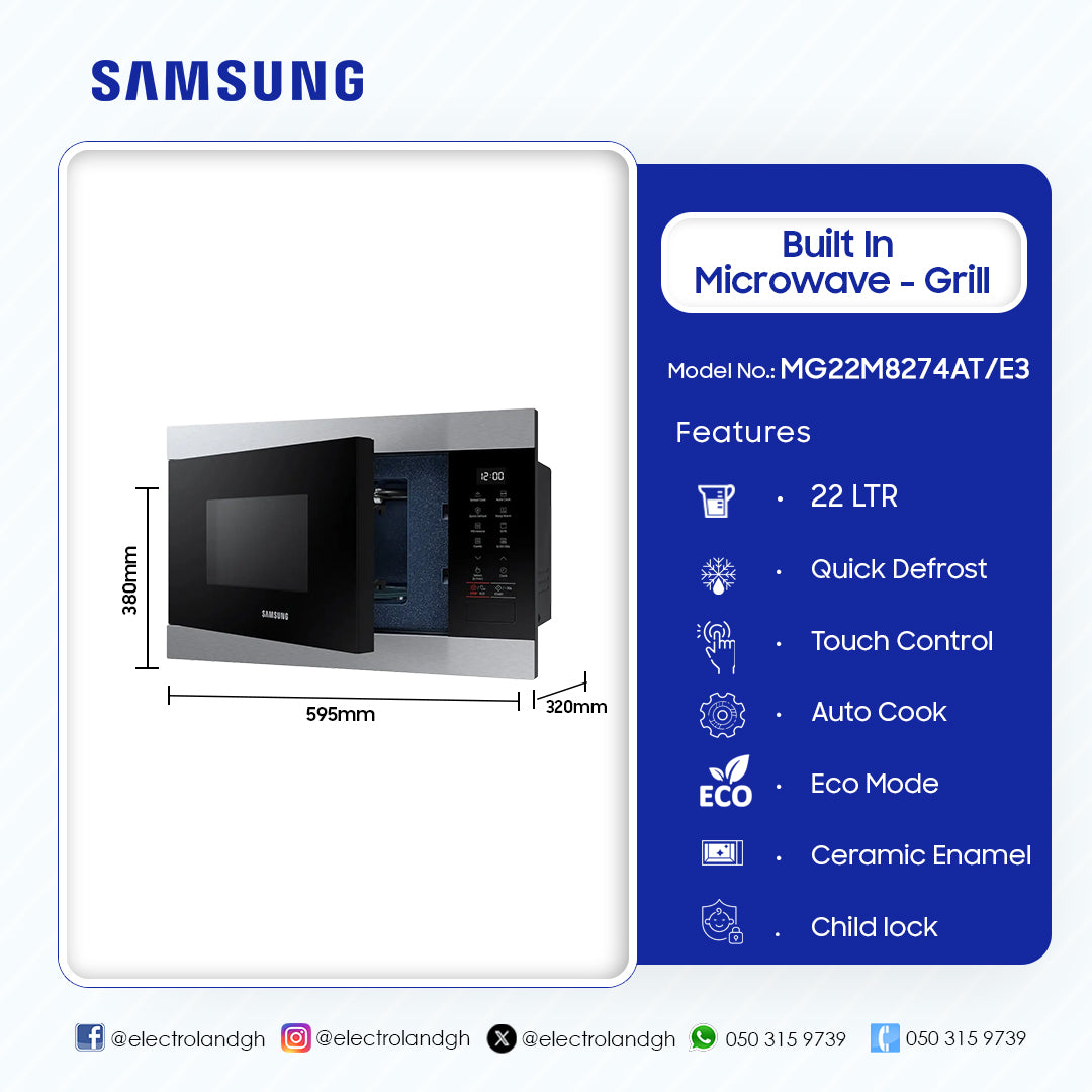 Samsung 22 L Built-In Grill Microwave – Model MG22M8274AT/E3 – view 4