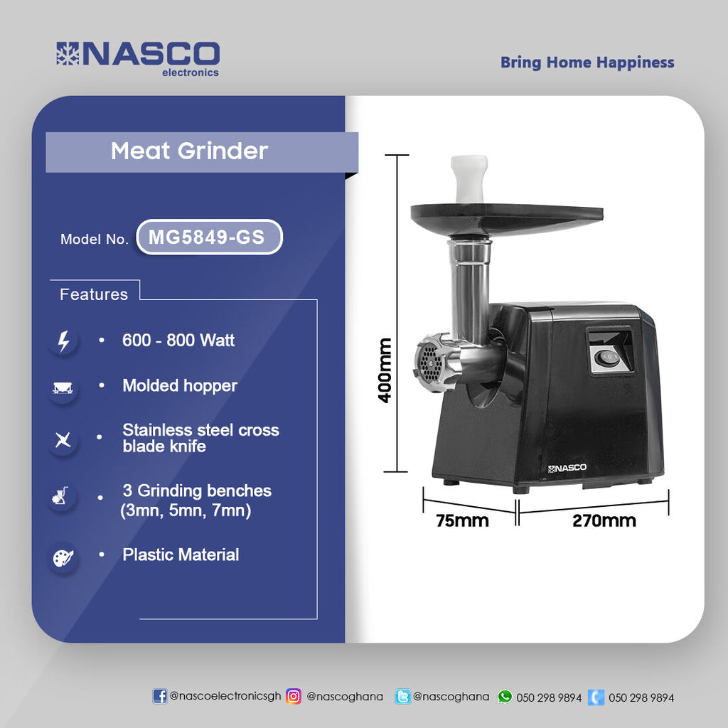 Nasco Meat Grinder – Model MG5849-GS – view 3