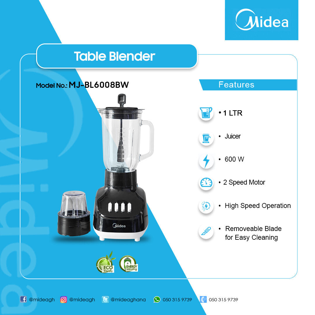 Midea 1 L Stand Blender – Model MJ-BL6008BW – view 2
