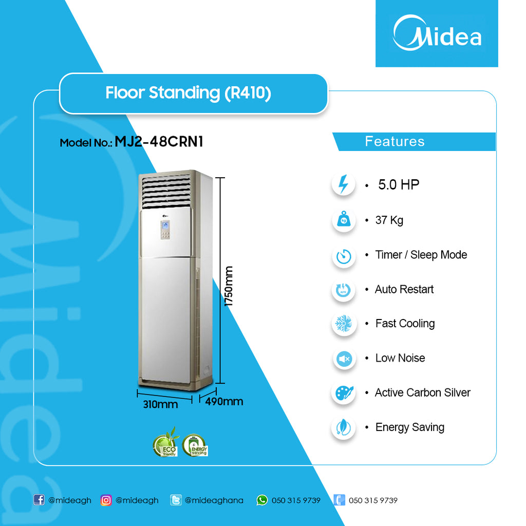 Midea 48,000 BTU (5.0 HP) Floor Standing Air Conditioner (R410A) – Model MJ2-48CRN1 – view 2