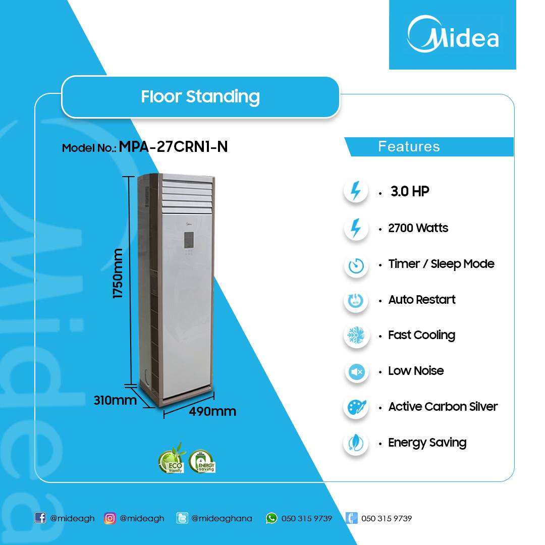 Midea 27,000 BTU Split Air Conditioner (R410A) – Model MPA-27CRN1-N – view 2