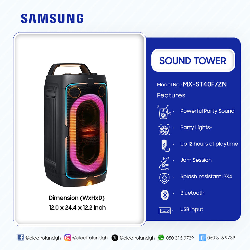 Samsung 160 W Sound Tower Portable Party Speaker – Model MX-ST40F/ZN – view 4
