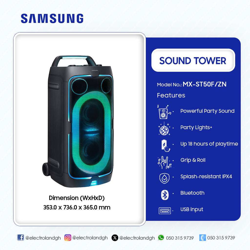 Samsung 240 W Sound Tower Portable Party Speaker – Model MX-ST50F/ZN – view 4