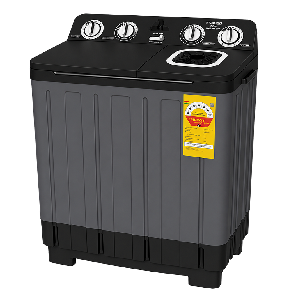 Nasco 7 kg Twin Tub Semi-Automatic Washing Machine – Model NAS-07-TW