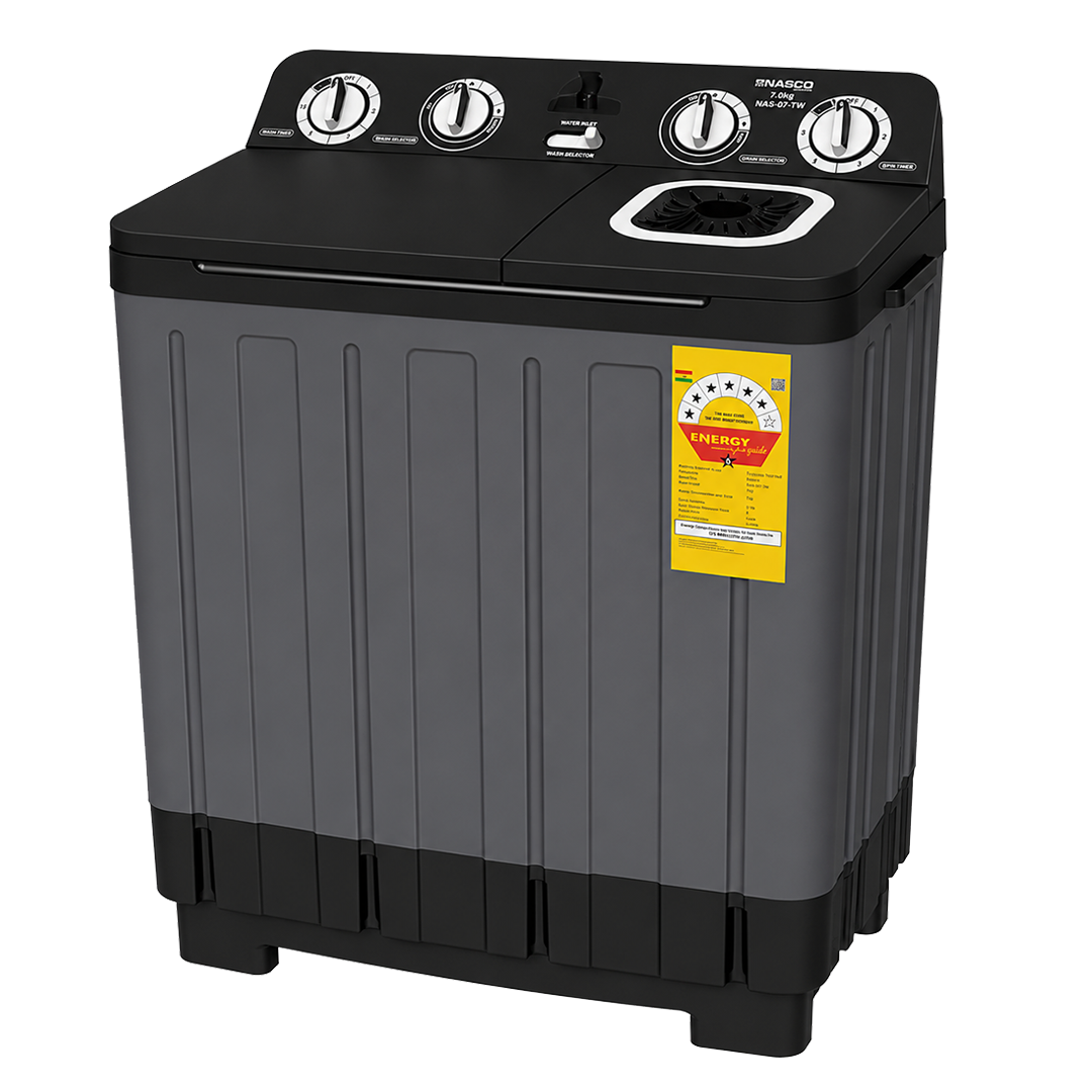 Nasco 7 kg Twin Tub Semi-Automatic Washing Machine – Model NAS-07-TW