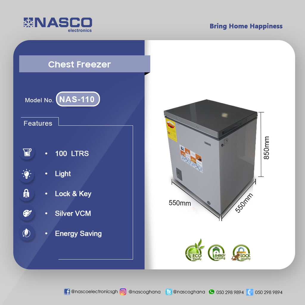Nasco 100 L Chest Freezer – Model NAS-110 – view 2