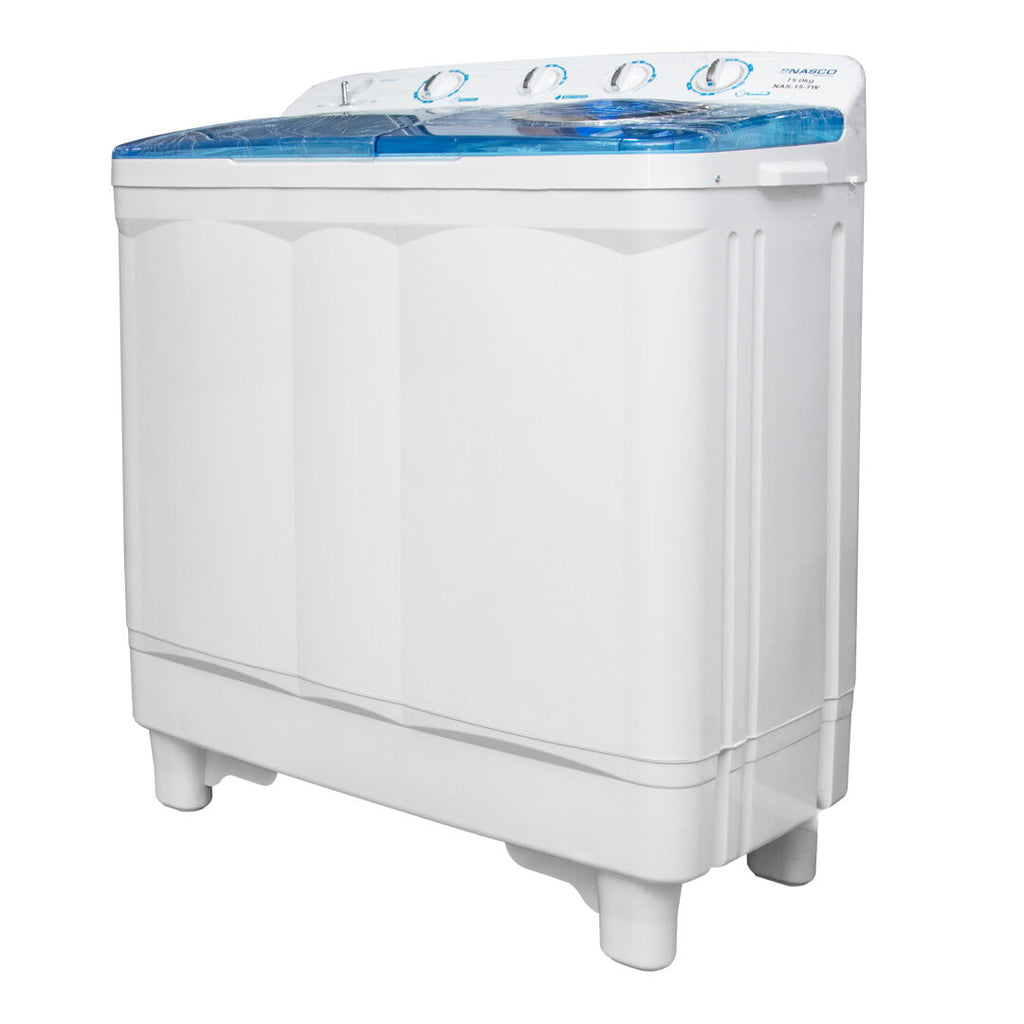 Nasco 15 kg Twin Tub Semi-Automatic Washing Machine – Model NAS-15-TW