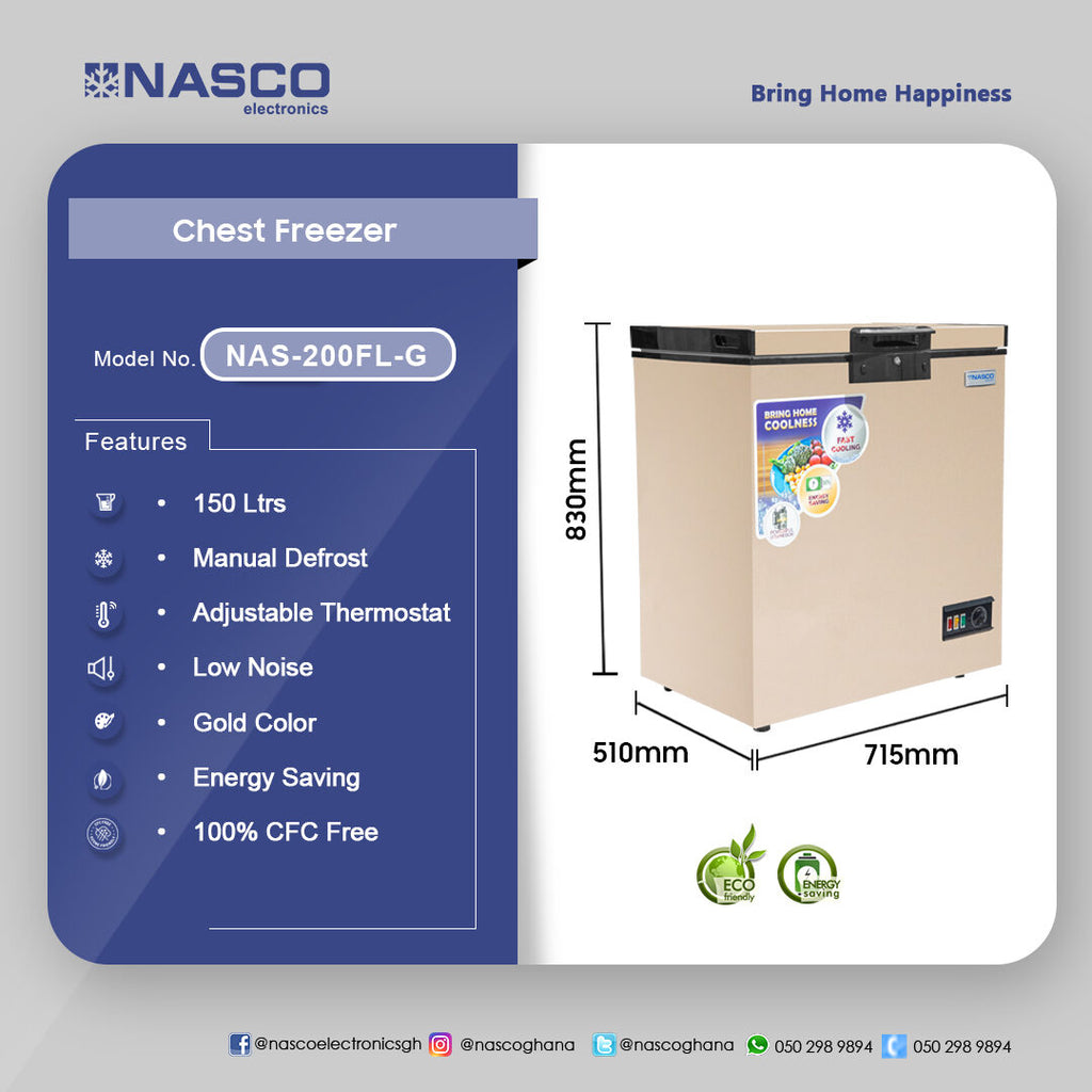 Nasco 150 L Chest Freezer – Model NAS-200FL-G – view 4