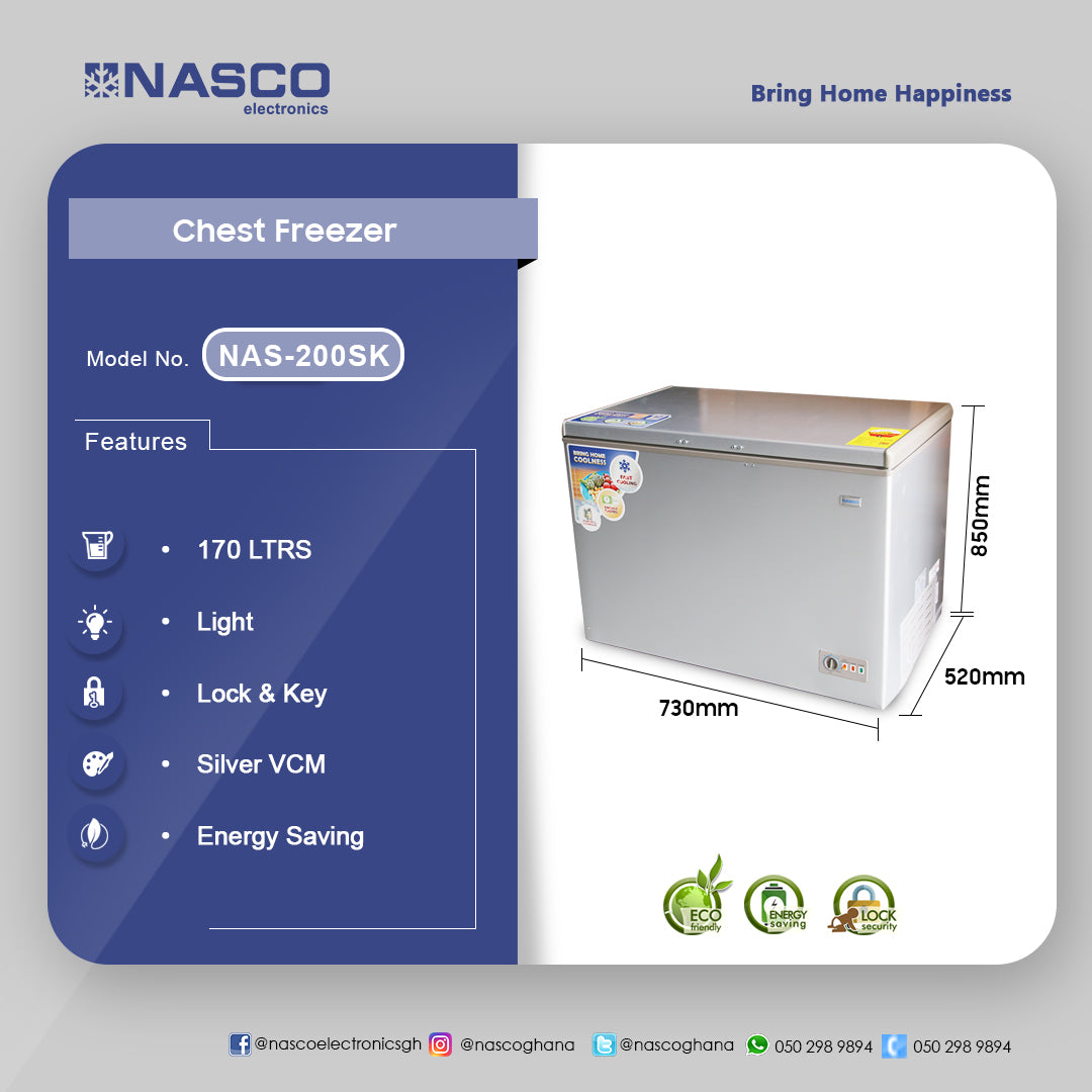 Nasco 142 L Chest Freezer – Model NAS-200SK