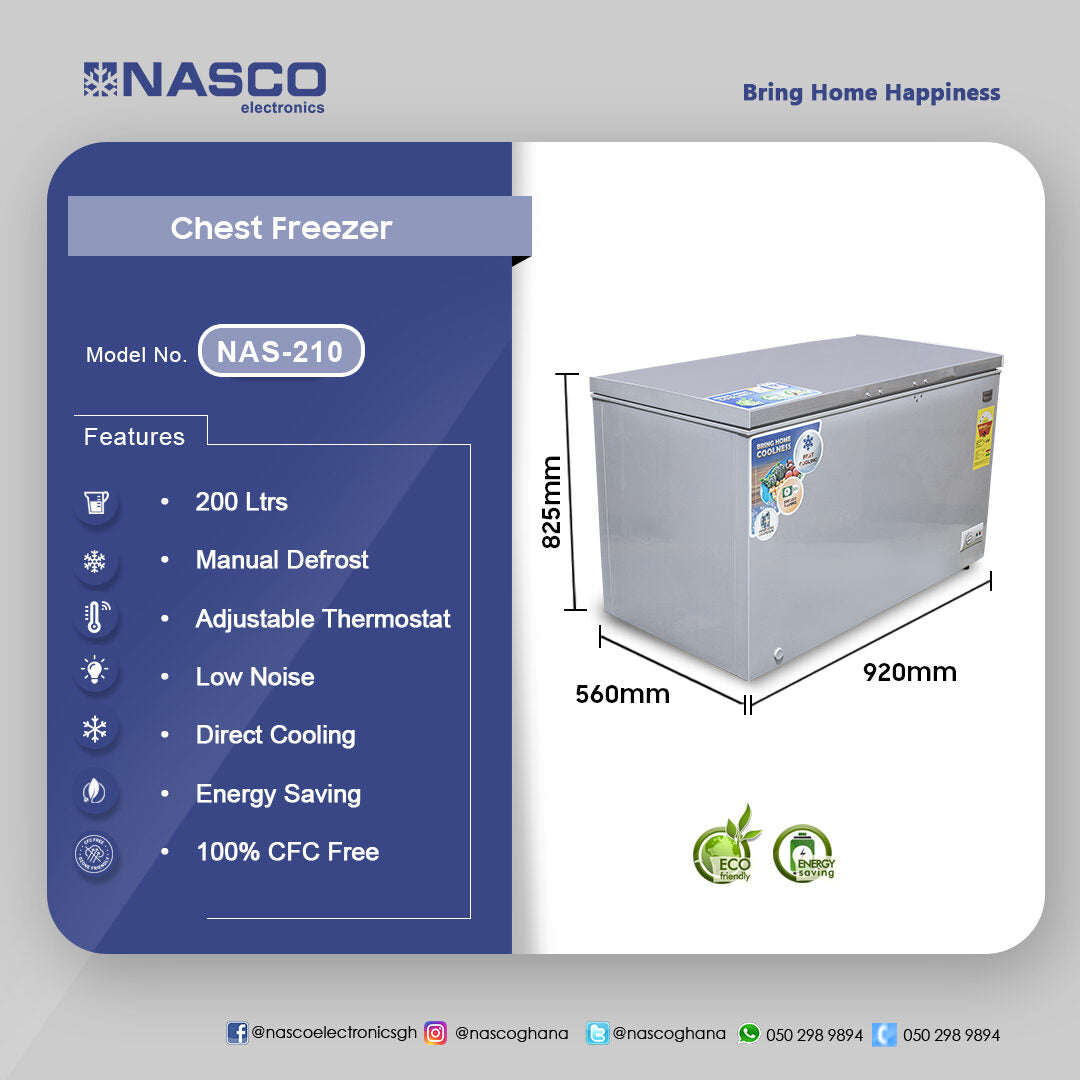 Nasco 200 L Chest Freezer – Model NAS-210 – view 4