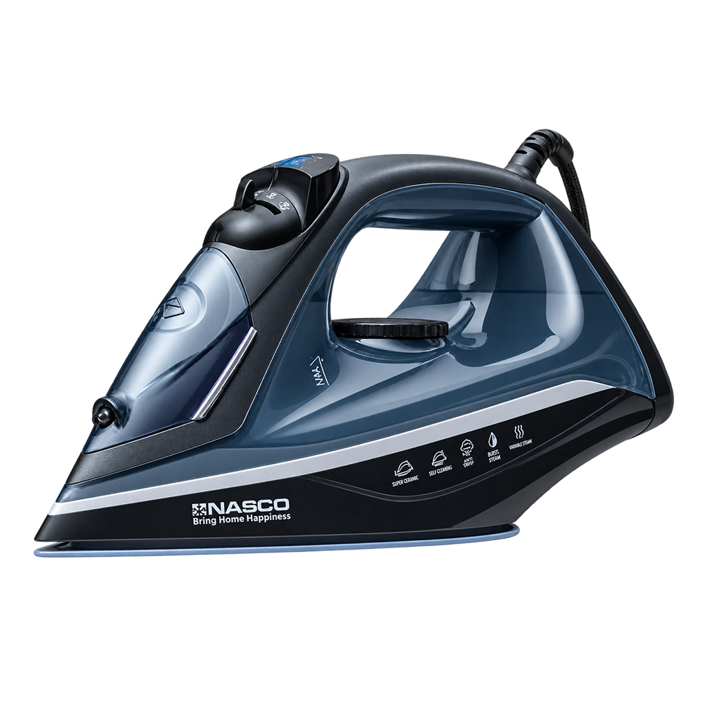 Nasco 2200 W Ceramic Soleplate Steam Iron – Model NAS-2205-DSS