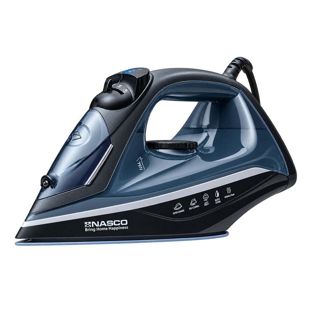 Nasco 2200 W Ceramic Soleplate Steam Iron – Model NAS-2205-DSS