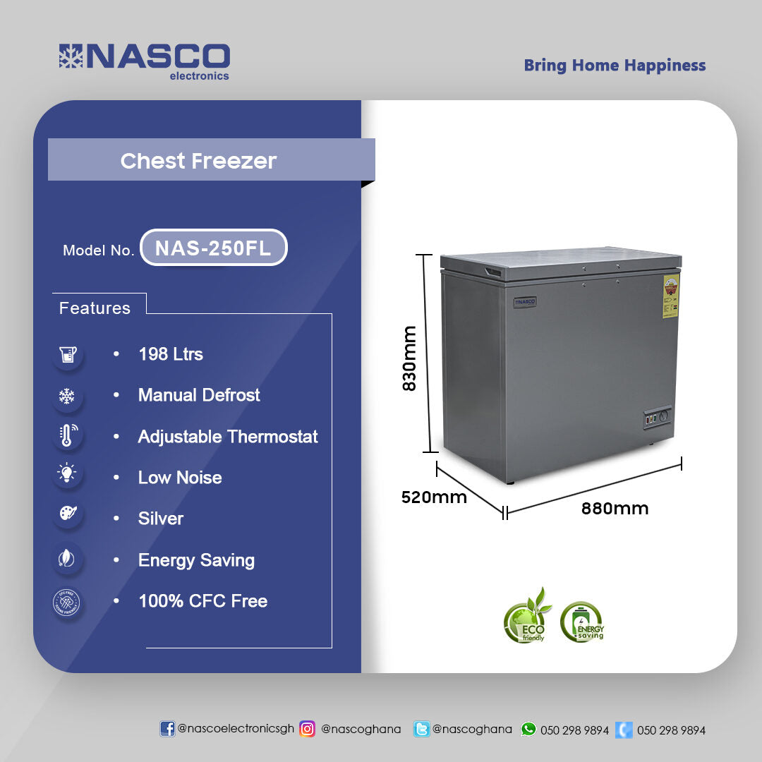 Nasco 200 L Chest Freezer – Model NAS-250FL – view 2