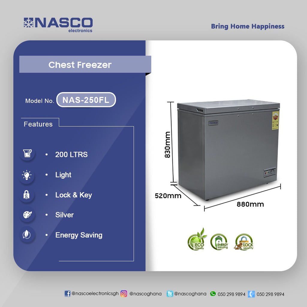 Nasco 200 L Chest Freezer – Model NAS-250FL – view 3
