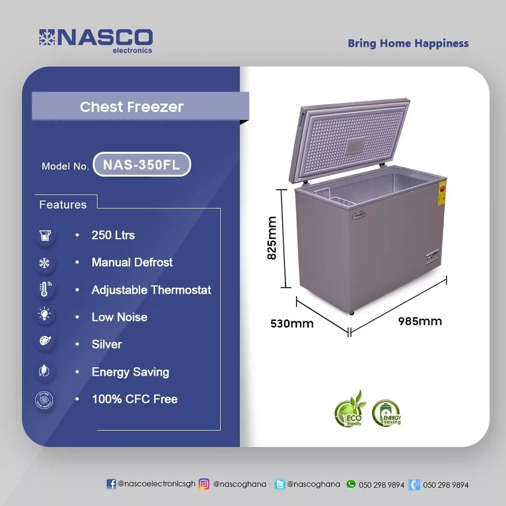 Nasco 250 L Chest Freezer – Model NAS-350FL