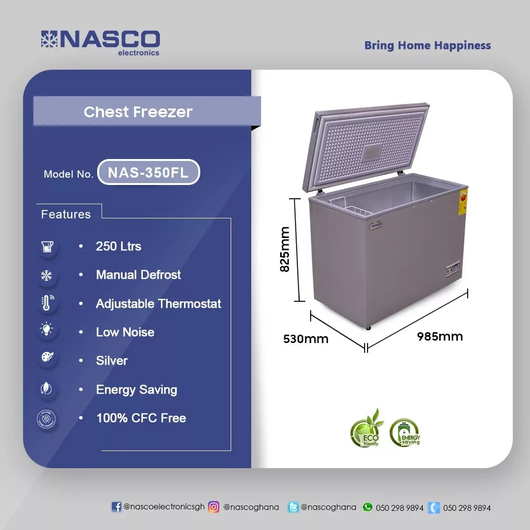 Nasco 250 L Chest Freezer – Model NAS-350FL
