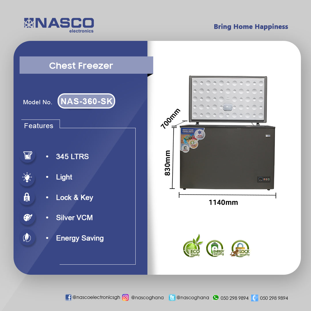 Nasco 335 L Chest Freezer – Model NAS-360-SK – view 4