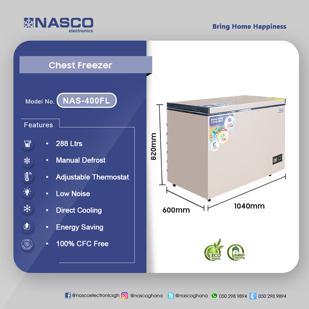 Nasco 288 L Chest Freezer – Model NAS-400FL – view 2