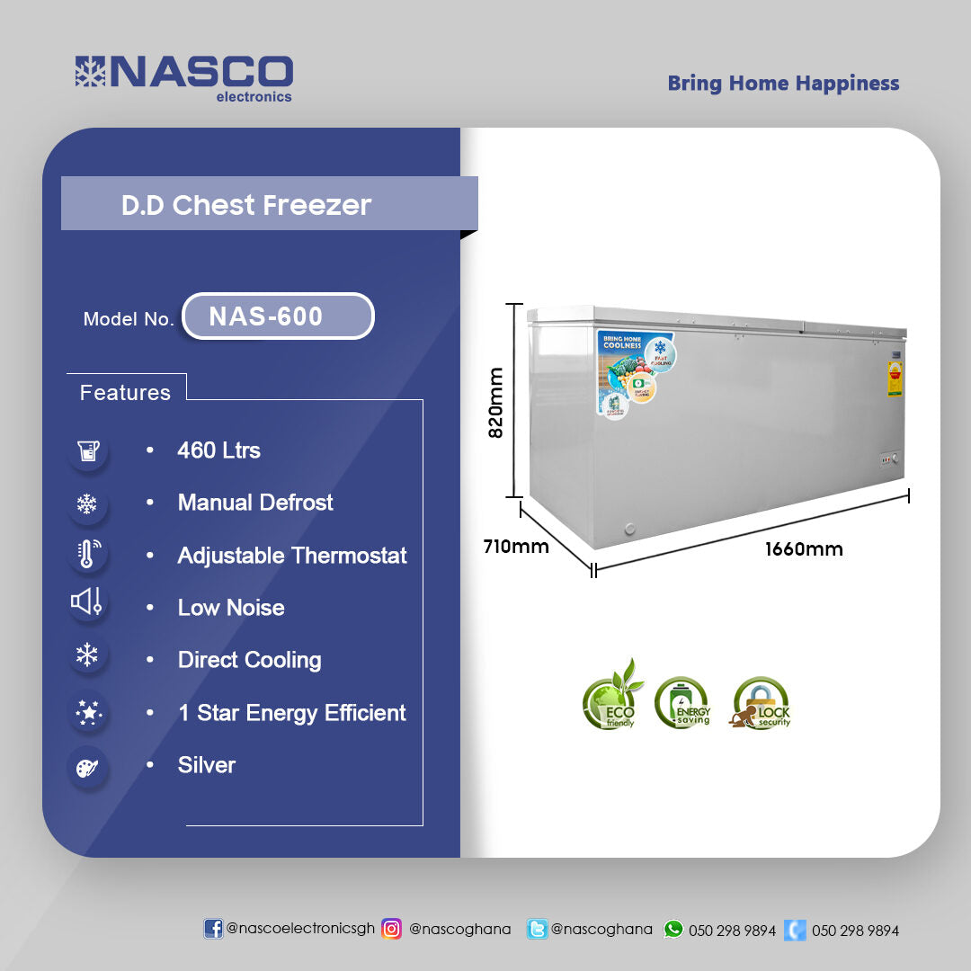 Nasco 478 L Double Door Chest Freezer – Model NAS-600 – view 4
