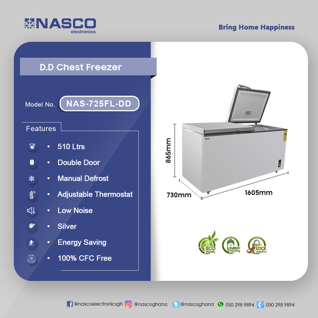 Nasco 510 L Double Door Chest Freezer – Model NAS-725FL-DD – view 4