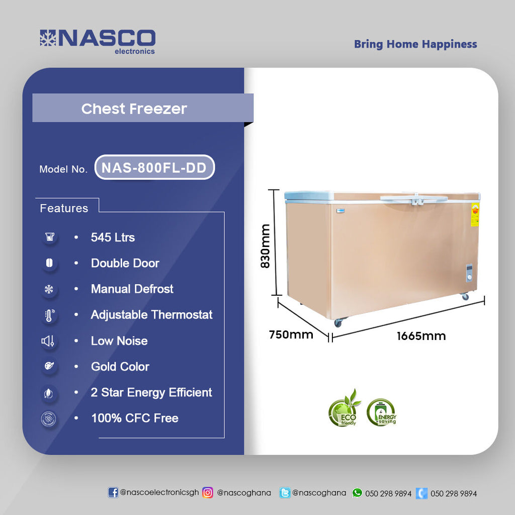 Nasco 545 L Double Door Chest Freezer – Model NAS-800FL-DD – view 4