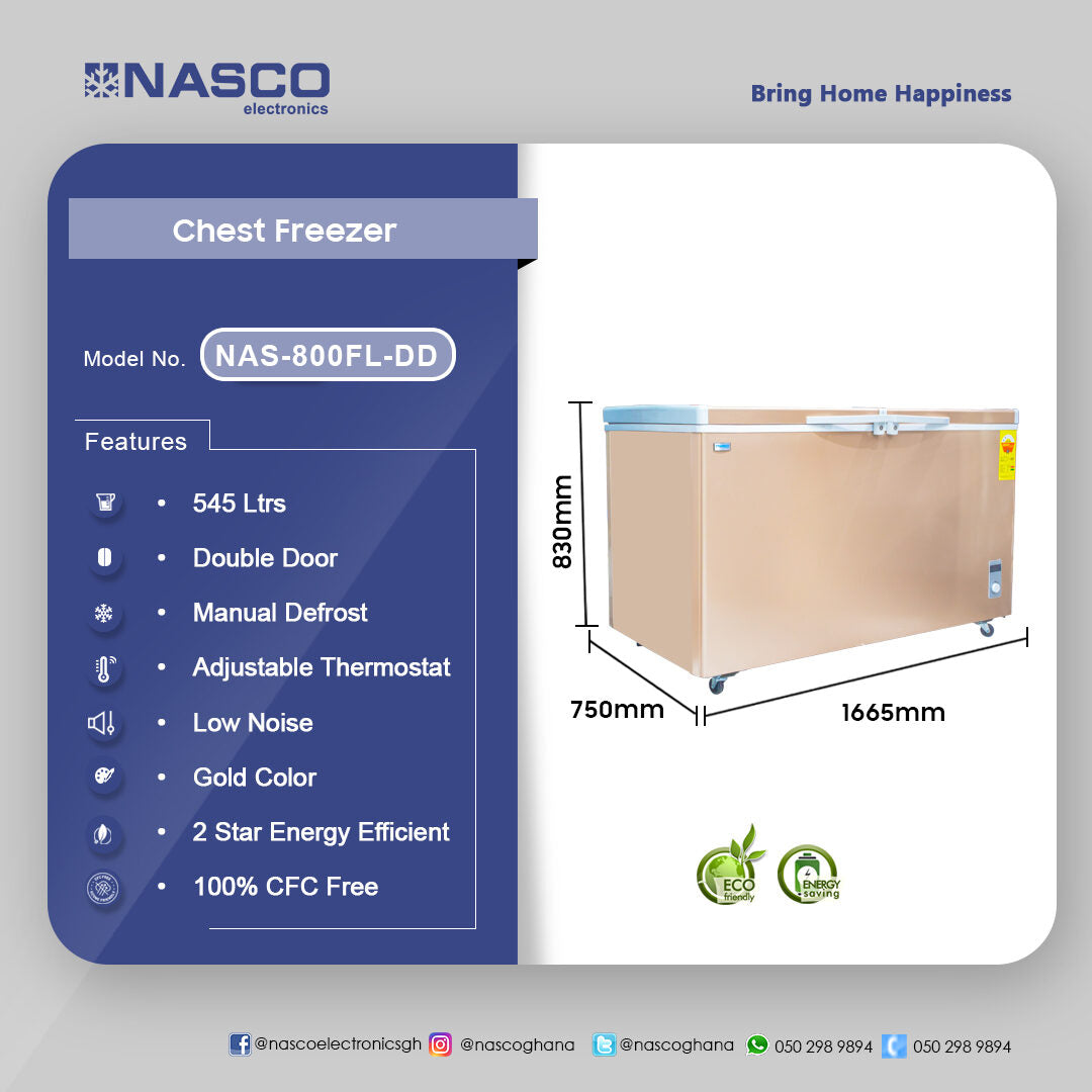 Nasco 545 L Double Door Chest Freezer – Model NAS-800FL-DD – view 4