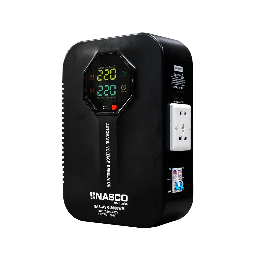 Nasco 3000 VA Automatic Voltage Regulator – Model NAS-AVR-3000WM