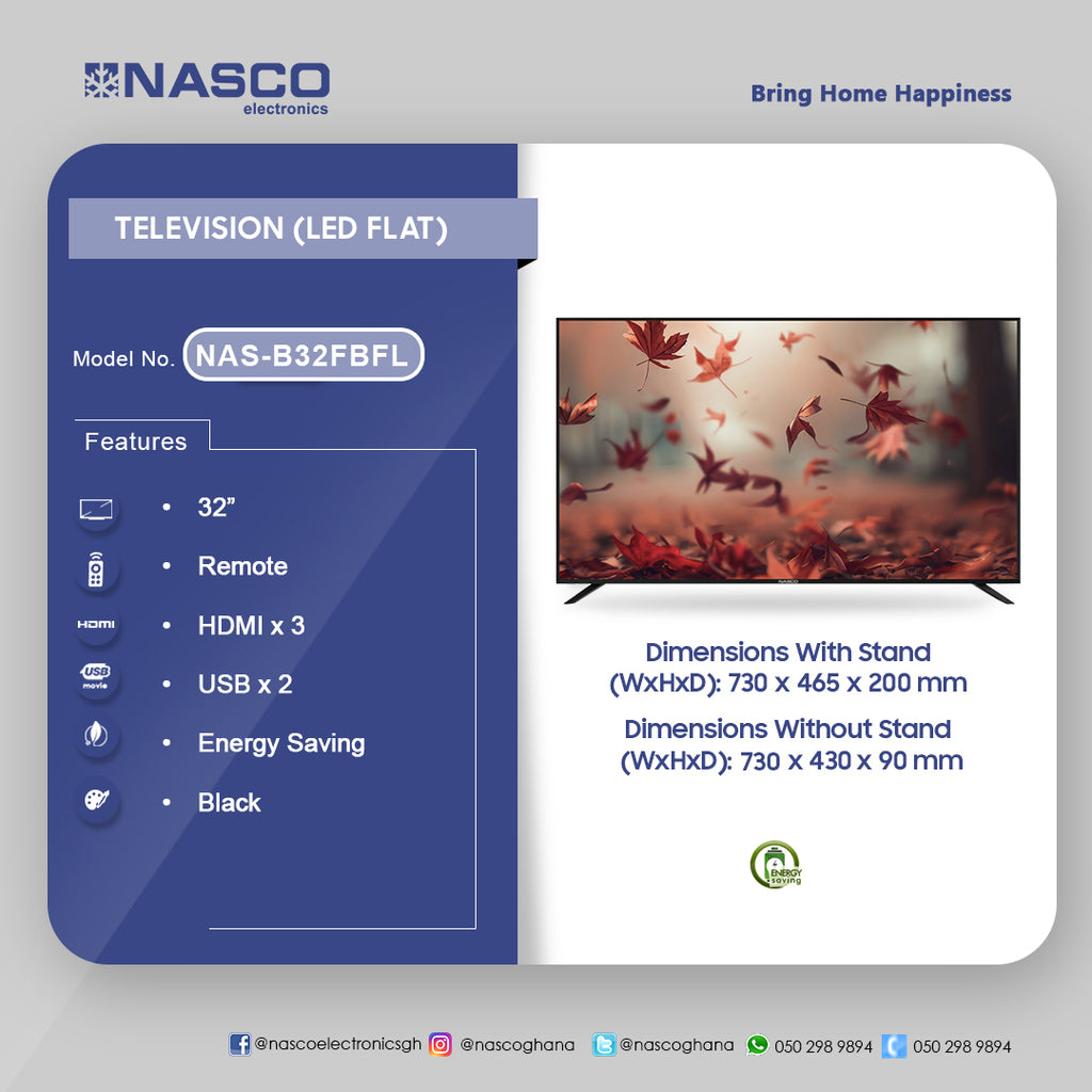 Nasco 32" LED Digital Satellite Television – Model NAS-B32FBFL – view 2