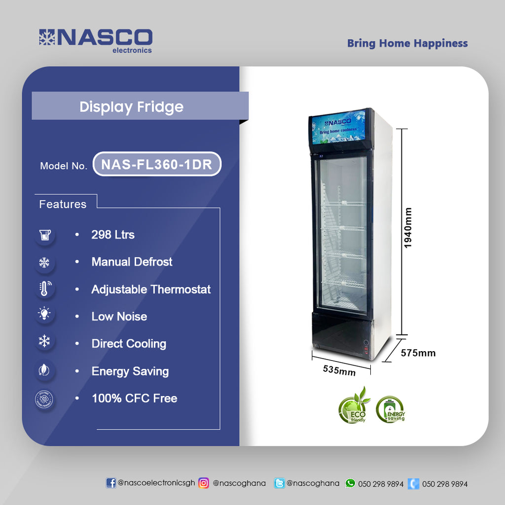 Nasco 298 L Single Door Display Fridge – Model NAS-FL360-1DR – view 2