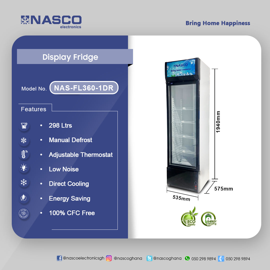 Nasco 298 L Single Door Display Fridge – Model NAS-FL360-1DR – view 2
