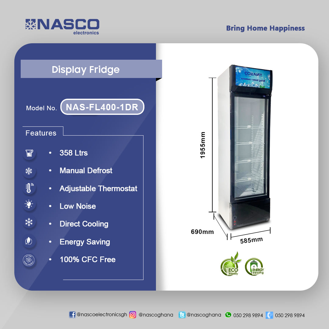 Nasco 358 L Single Door Display Fridge – Model NAS-FL400-1DR – view 3