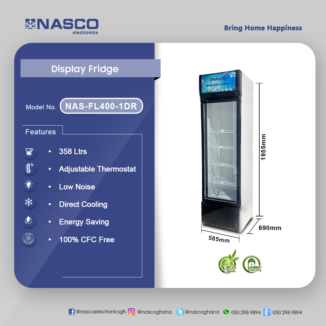 Nasco 358 L Single Door Display Fridge – Model NAS-FL400-1DR – view 4