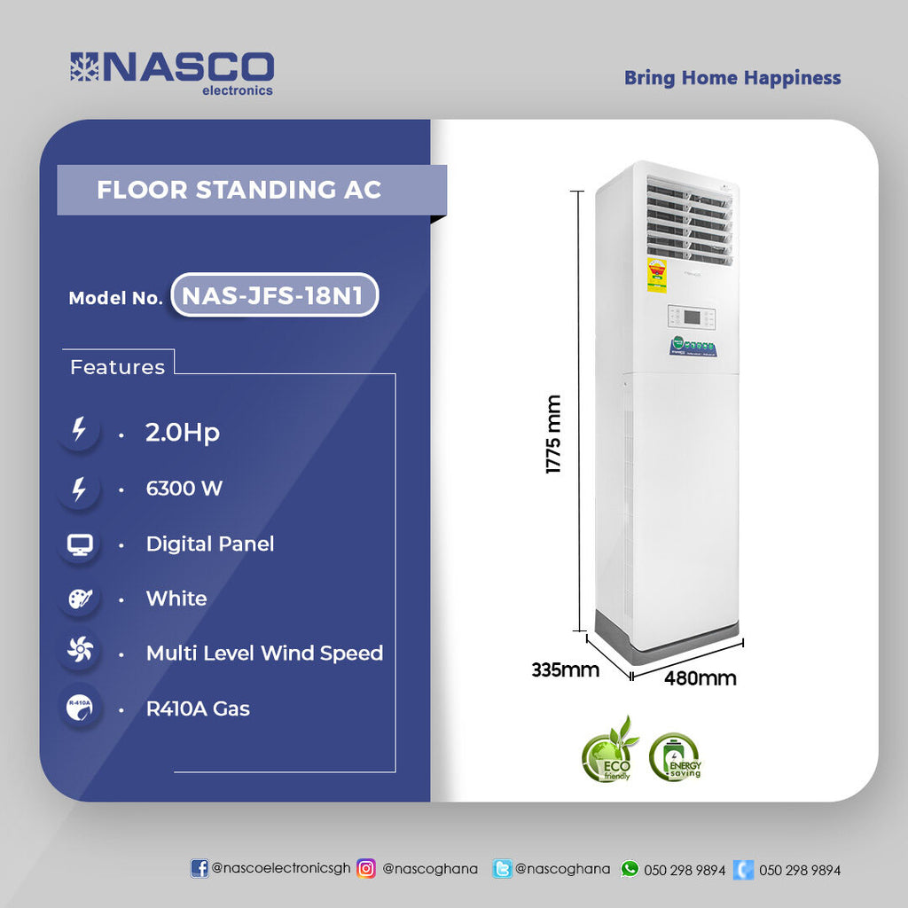 Nasco 18,000 BTU Air Conditioner – Model NAS-JFS-18N1