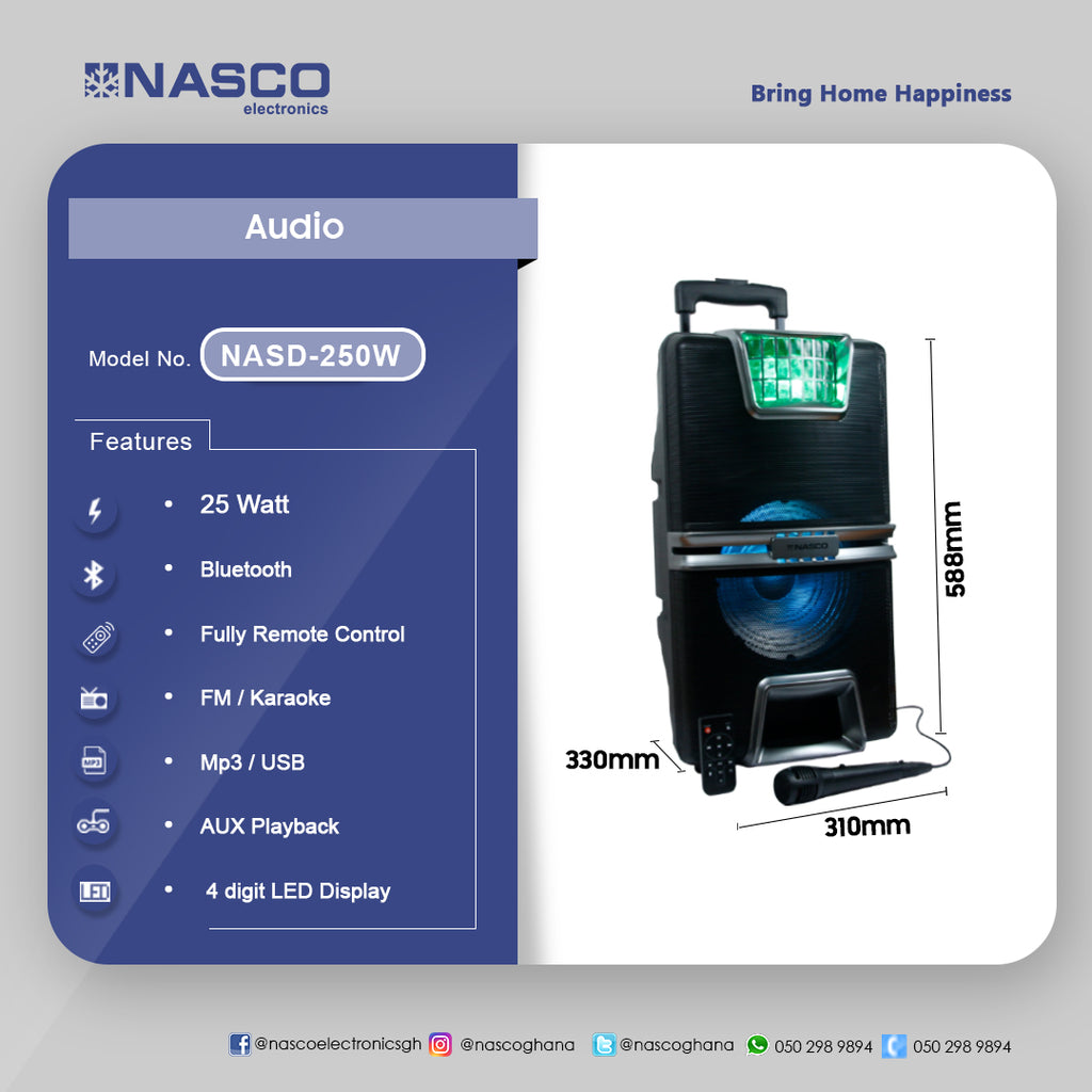 Nasco 25 W Bluetooth Party Speaker – Model NASD-250W – view 2