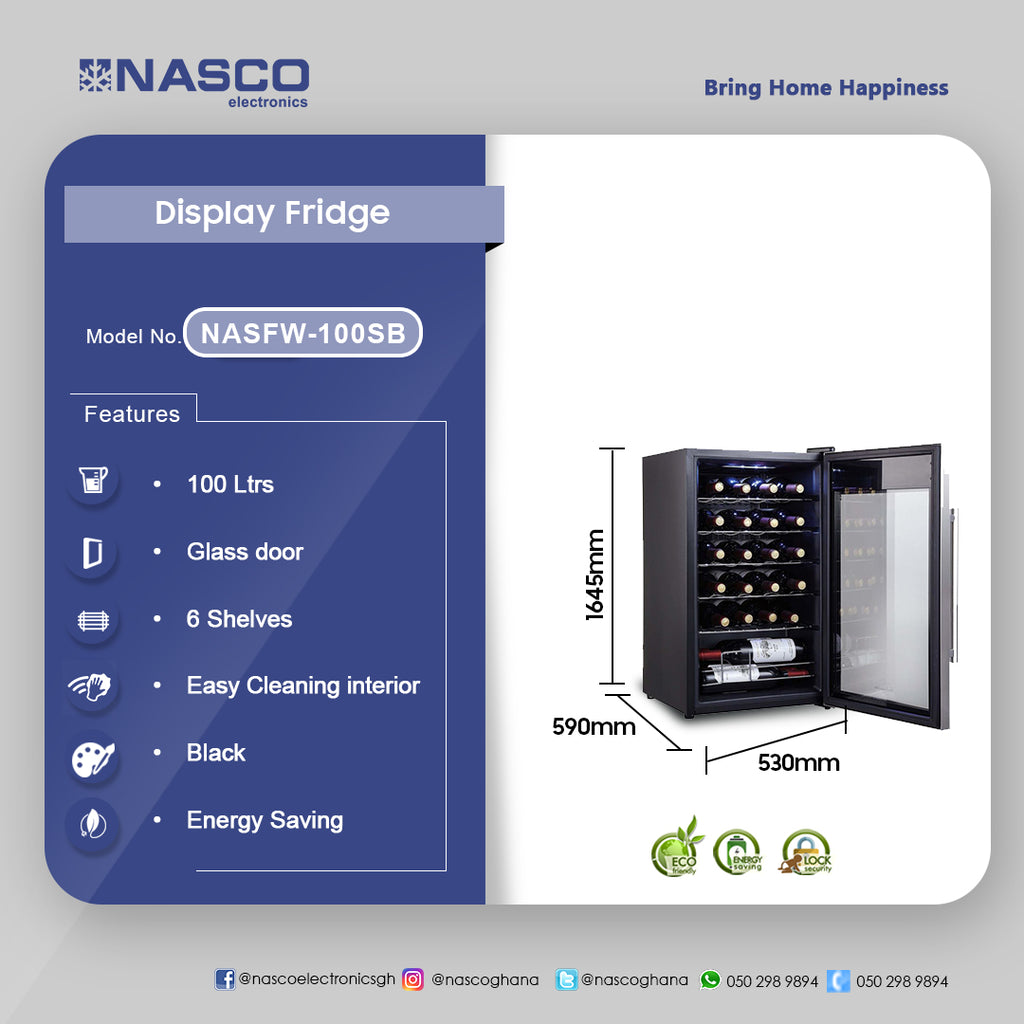 Nasco 95 L Wine Cooler – Model NASFW-100SB – view 3