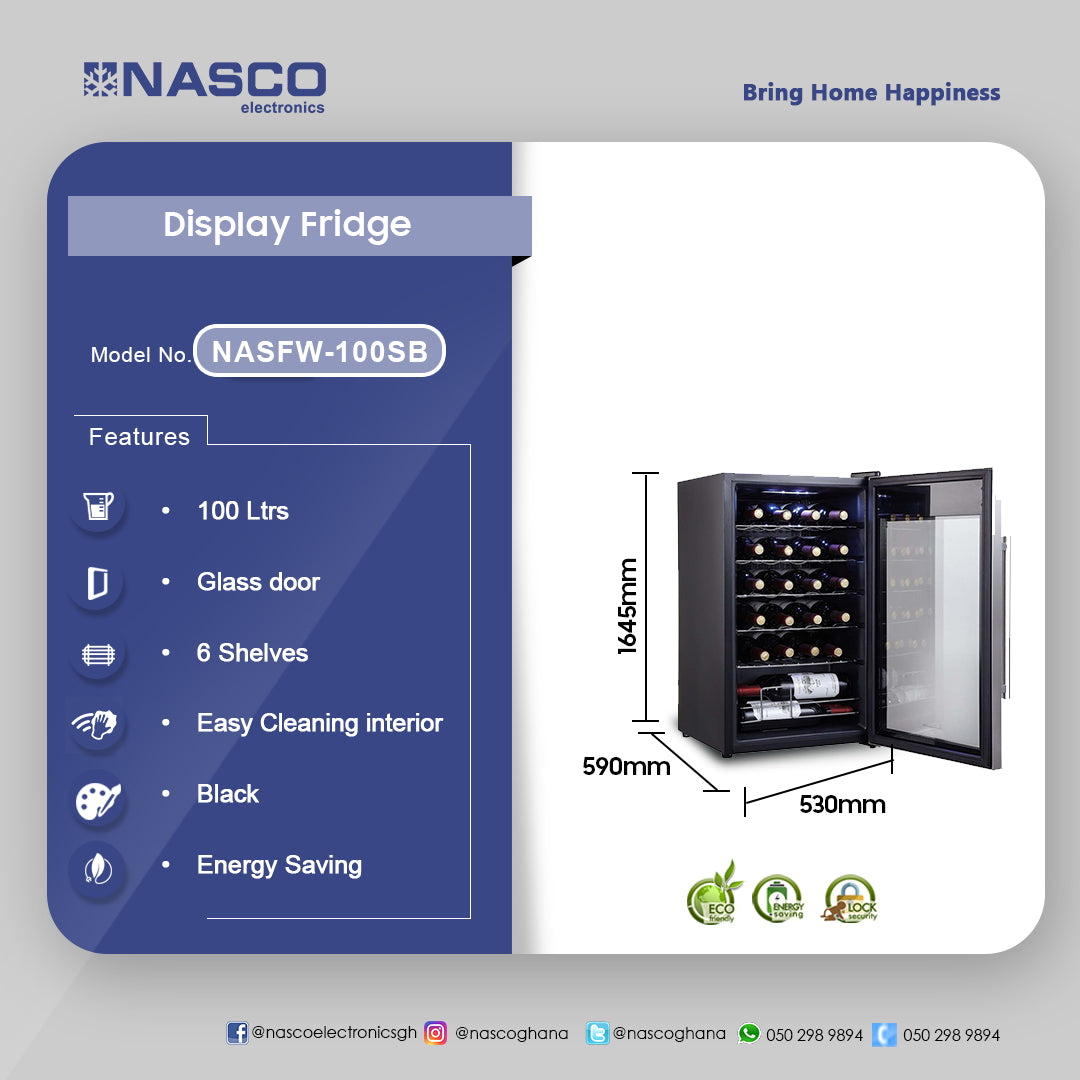 Nasco 95 L Wine Cooler – Model NASFW-100SB – view 3