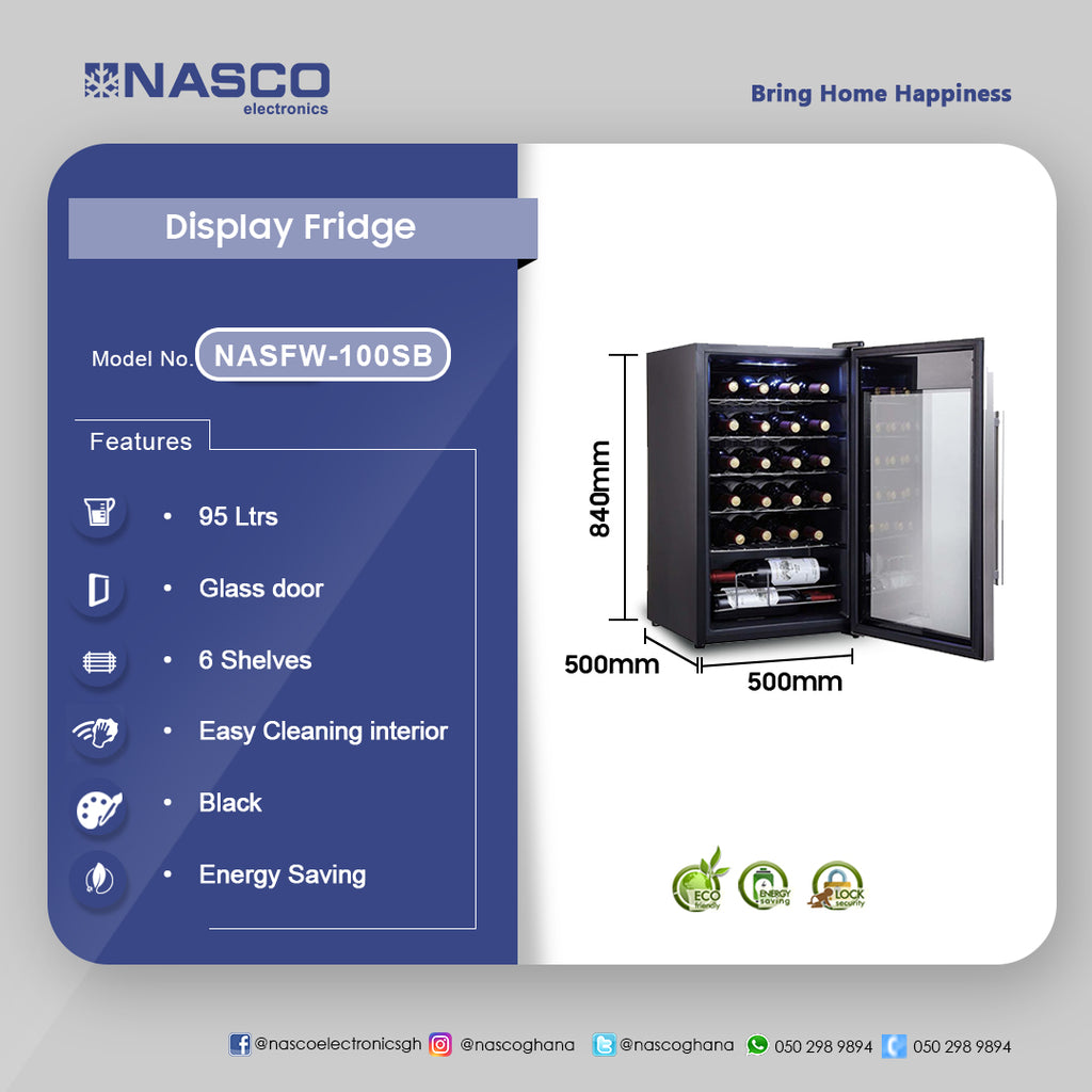 Nasco 95 L Wine Cooler – Model NASFW-100SB – view 4