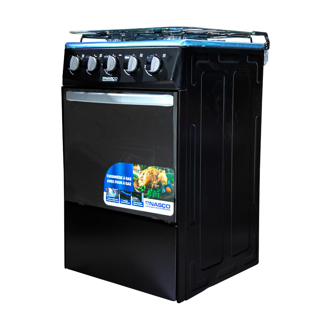 Nasco 50 x 50 cm 4-Burner Gas Cooker with Oven, Black – Model NASGC-50X50B-CTZ – view 2