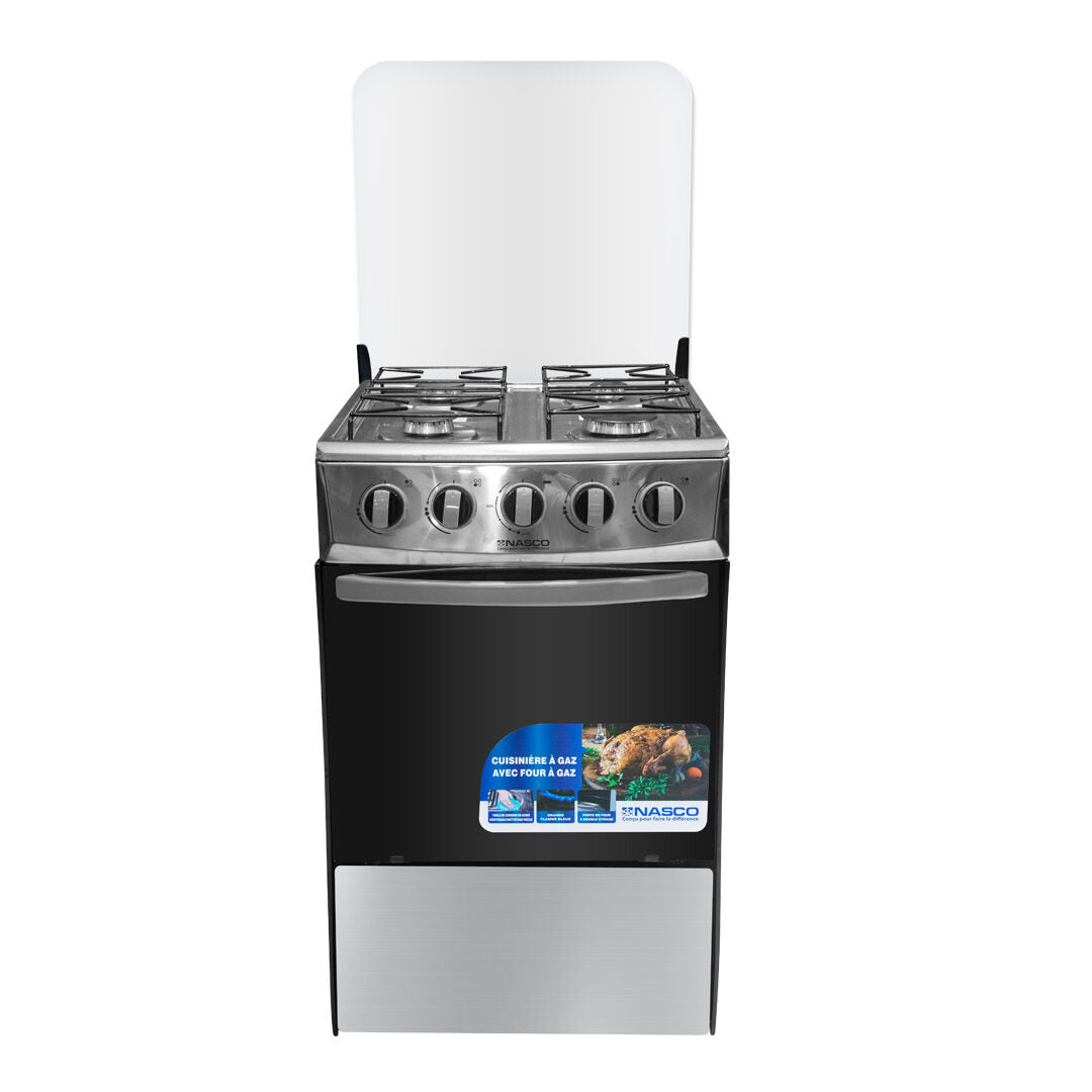 Nasco 50 x 50 cm 4-Burner Gas Cooker with Oven, Silver – Model NASGC-50X50S-CTZ – view 4