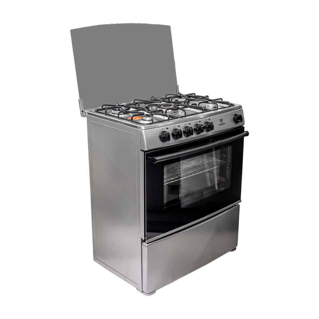 Nasco 80 x 60 cm 5-Burner Gas Cooker with Oven and Grill – Model NASGC-AMG80S