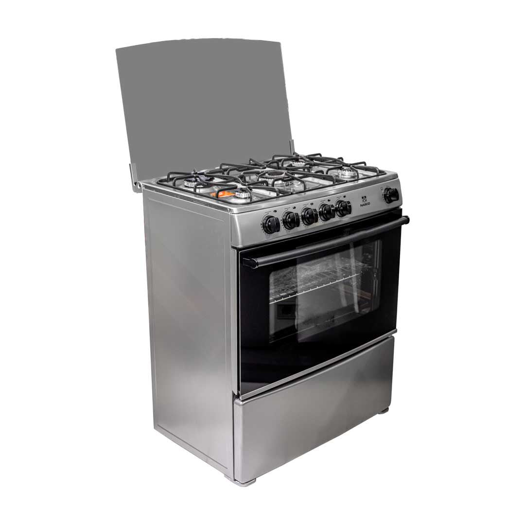 Nasco 80 x 60 cm 5-Burner Gas Cooker with Oven and Grill – Model NASGC-AMG80S