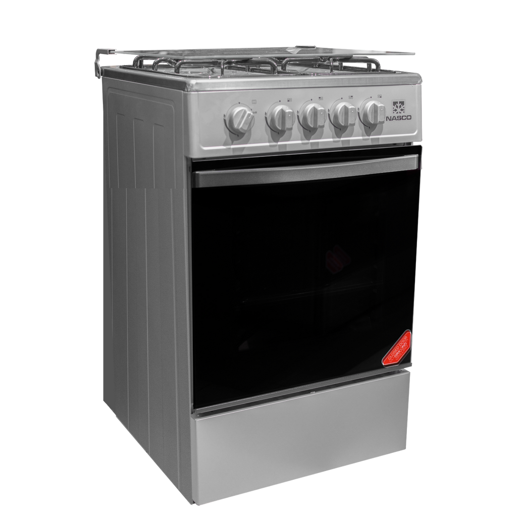Nasco 50 x 50 cm 4-Burner Gas Cooker with Oven, Silver – Model NASGC-SNIPER50TS – view 2