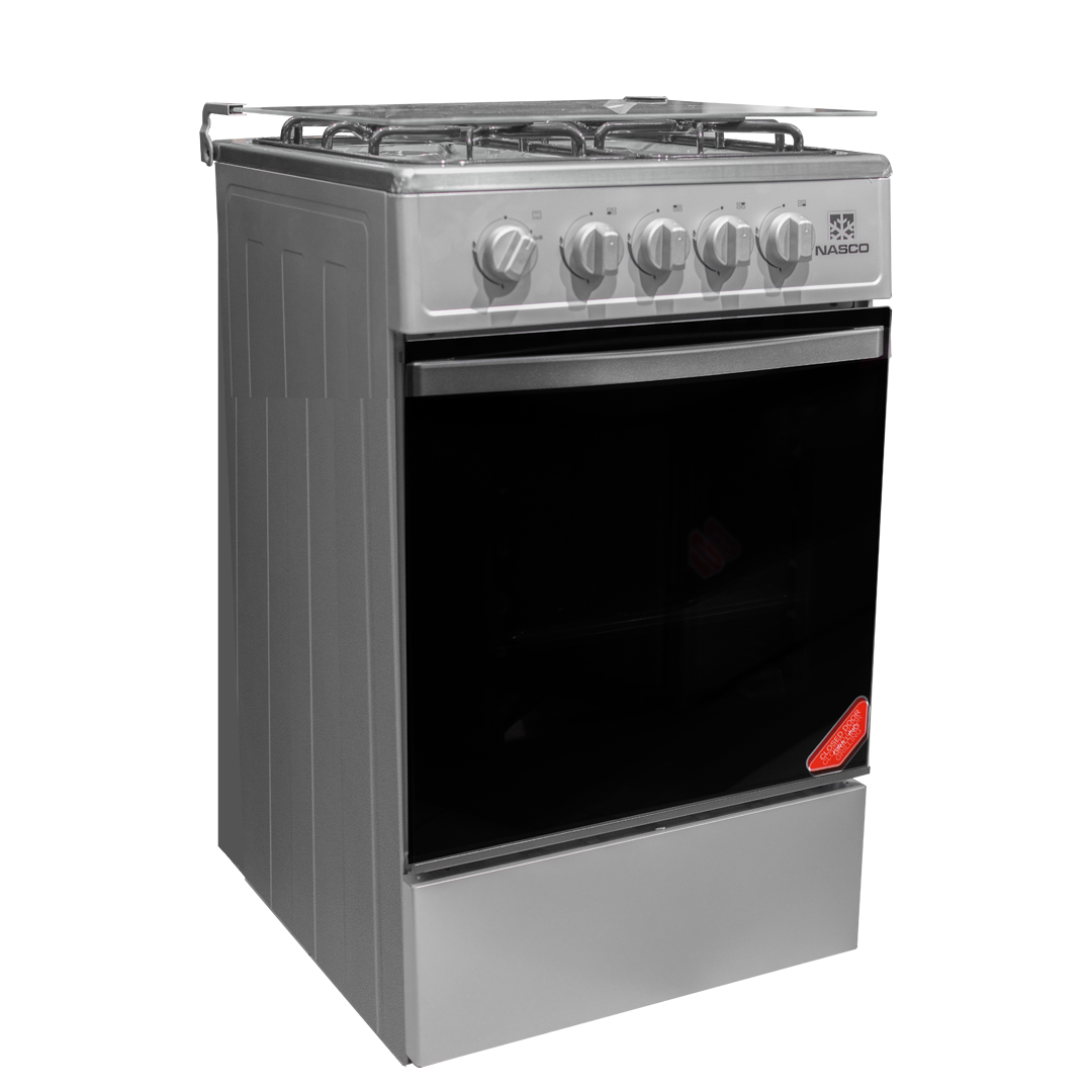 Nasco 50 x 50 cm 4-Burner Gas Cooker with Oven, Silver – Model NASGC-SNIPER50TS – view 2