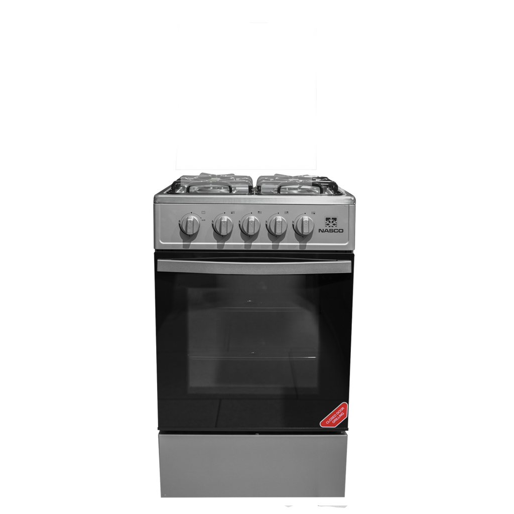 Nasco 50 x 50 cm 4-Burner Gas Cooker with Oven, Silver – Model NASGC-SNIPER50TS – view 3