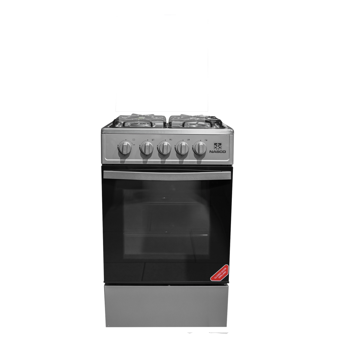 Nasco 50 x 50 cm 4-Burner Gas Cooker with Oven, Silver – Model NASGC-SNIPER50TS – view 3