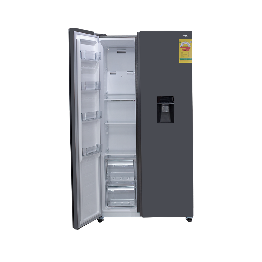 TCL 433 L Side by Side Refrigerator with Water Dispenser – Model P575SBGWD – view 3