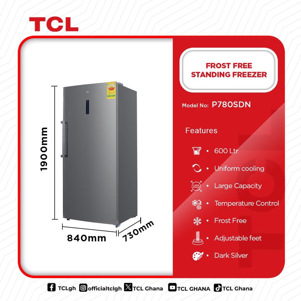 TCL 600 L Standing Freezer – Model P780SDN – view 2