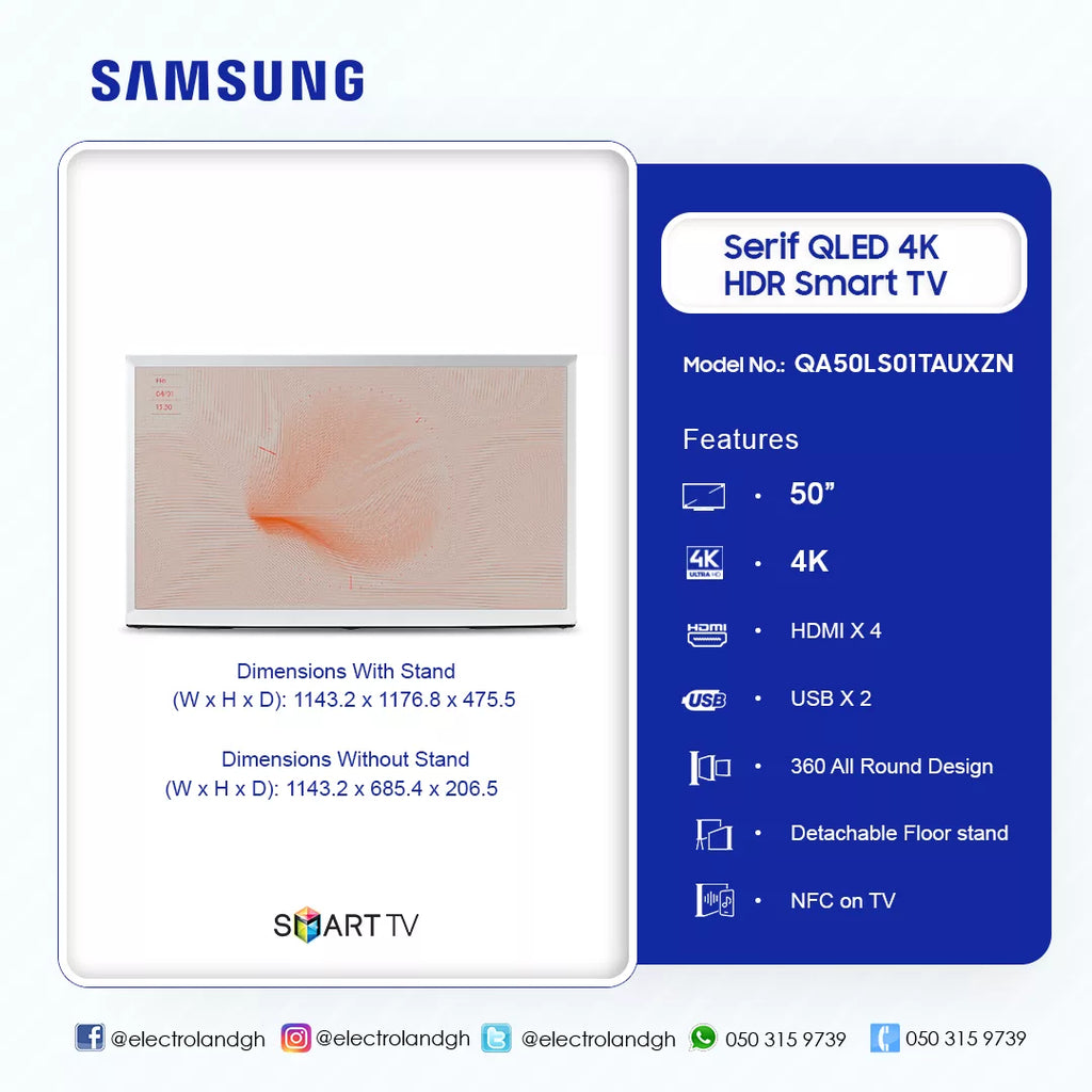 Samsung 50" The Serif QLED 4K Smart TV – Model QA50LS01TAUXZN – view 2