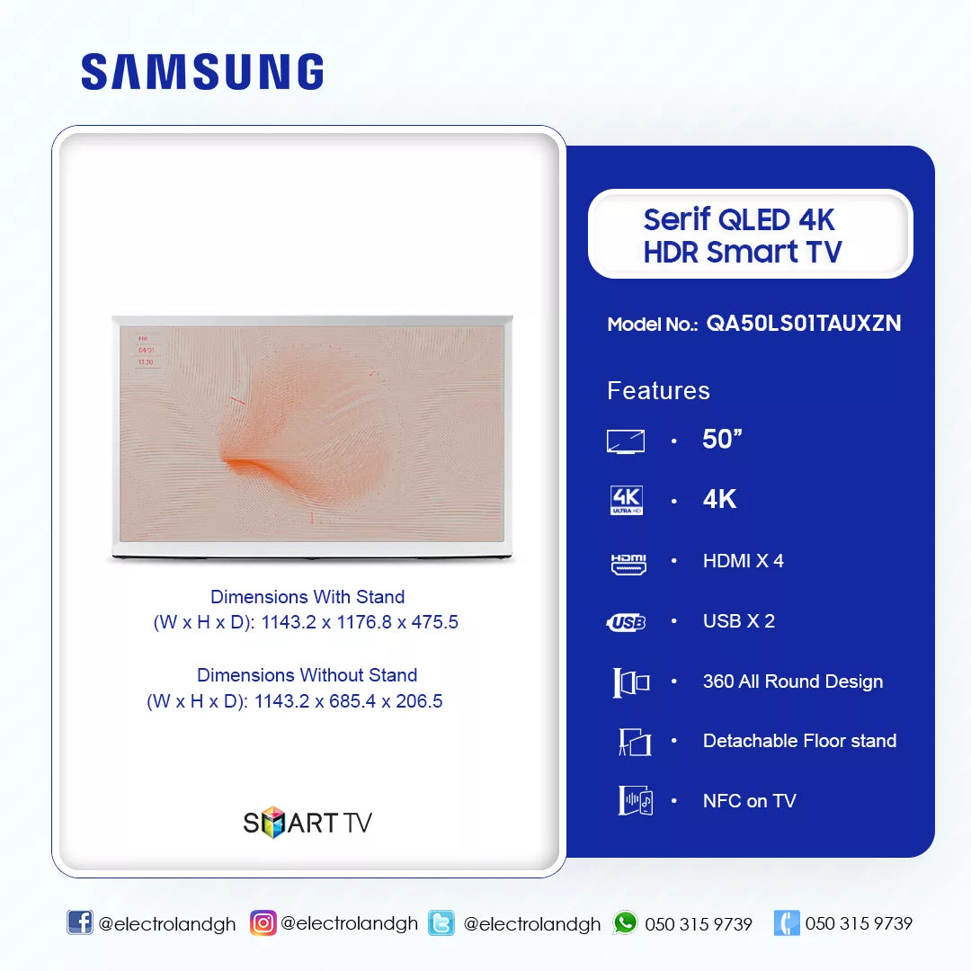 Samsung 50" The Serif QLED 4K Smart TV – Model QA50LS01TAUXZN – view 2